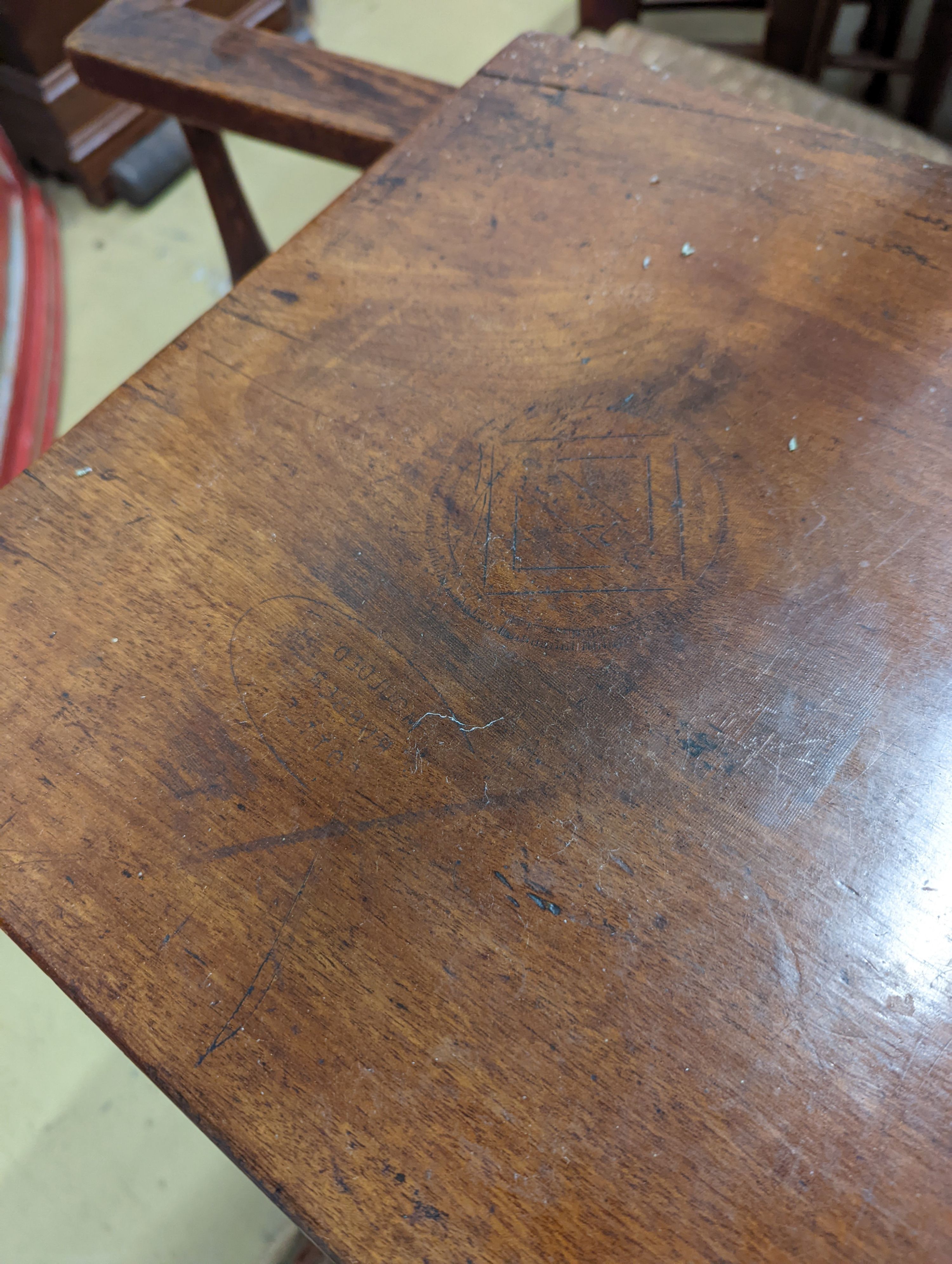 A Regency mahogany two tier side table, width 74cm, depth 36cm, height 77cm